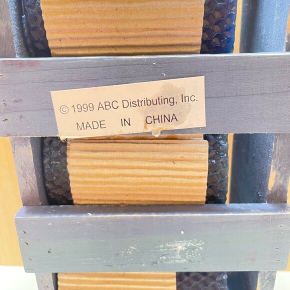 Decorative Wooden Blue Snowman & Snowflake Candle Holder Set With 3 Textured Blu - Picture 7 of 12